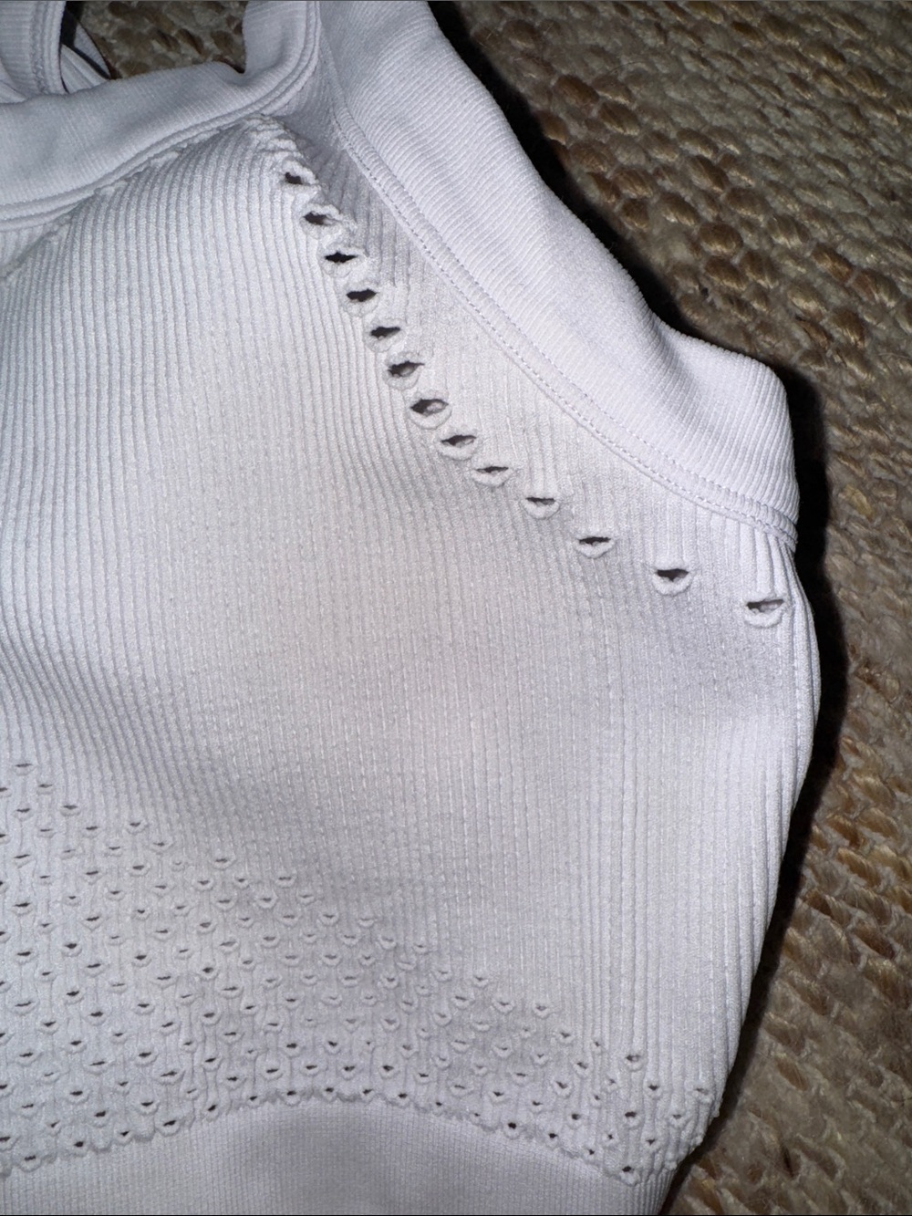 Cream Textured Knit Halter Crop Top - Picture 4 of 4